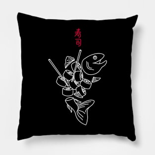 Salmon Sushi Minimalist Pillow