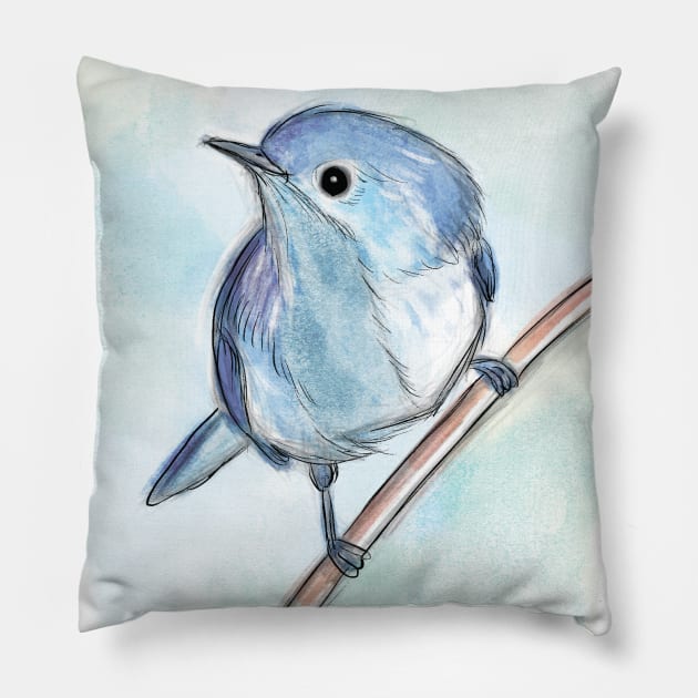 Blue bird pillow on sale