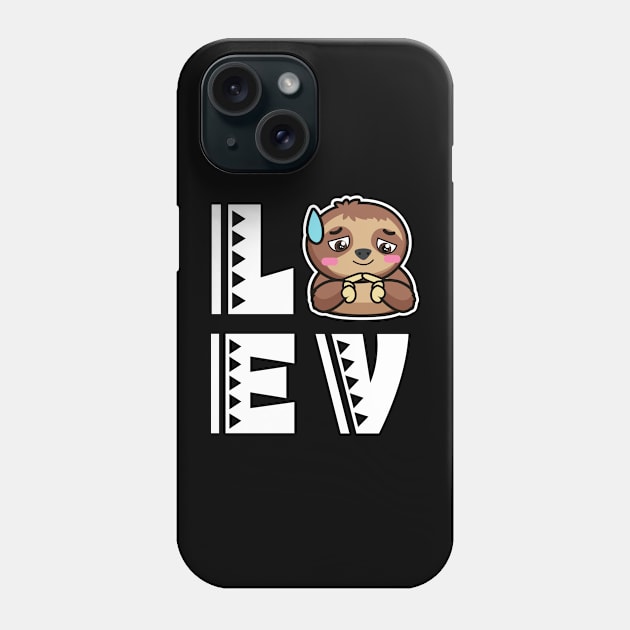 Cute love sloth t shirt funny sloth lover gifts for kids Phone Case by franzaled