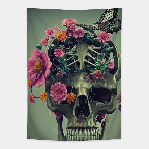 Bones and Botany Tapestry by levelsart