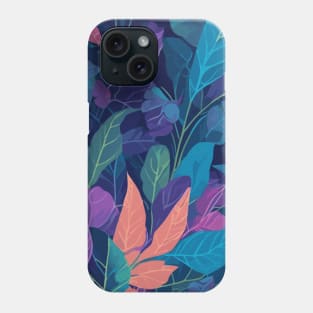 Summer Floral Bohemian Botanical Pattern And Colorful Leaves Phone Case