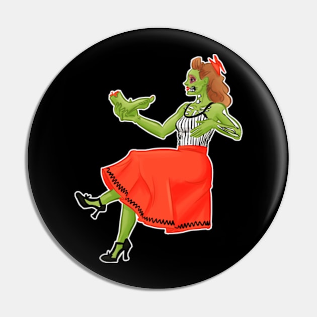 Zombie Girl Contemplation Pin by dammitfranky