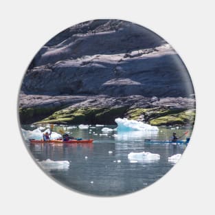 USA. Alaska. Canoes among floating Ice. Pin