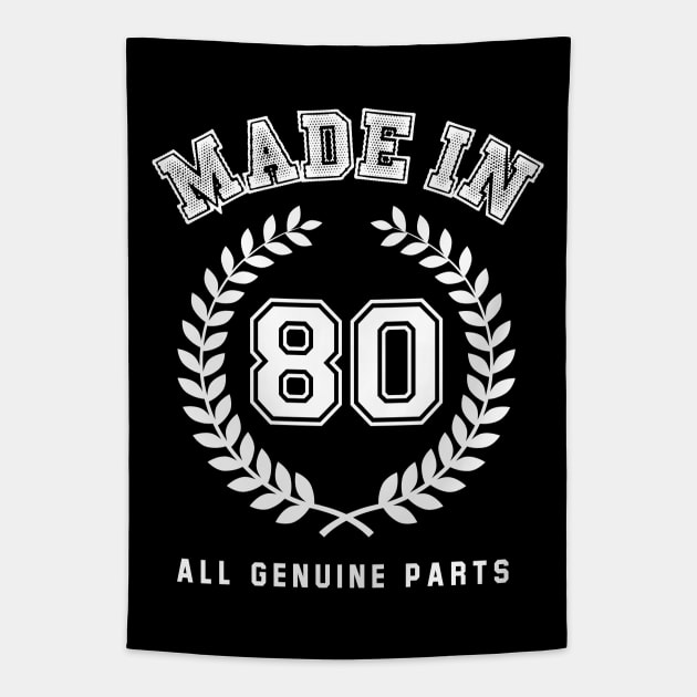 Made In 80 All Genuine Parts Tapestry by Rebus28