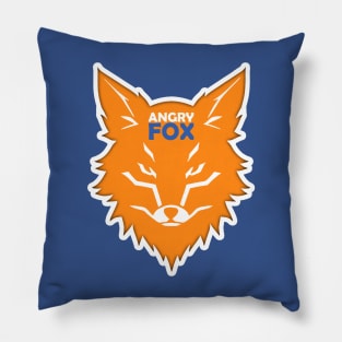 angry fox graphic tshirt design by ironpalette Pillow