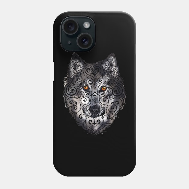 Swirly Wolf Phone Case by VectorInk