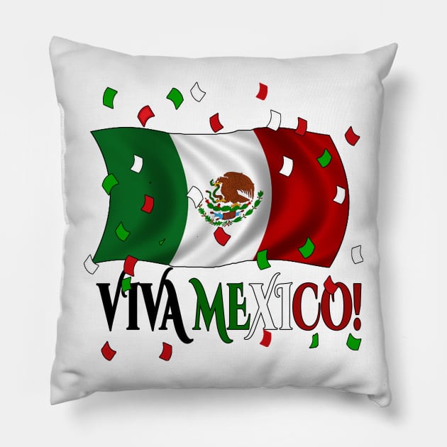 Camiseta Viva Mexico Dia de la Independencia Mexican Independence Day Parade Pillow by soccer t-shirts