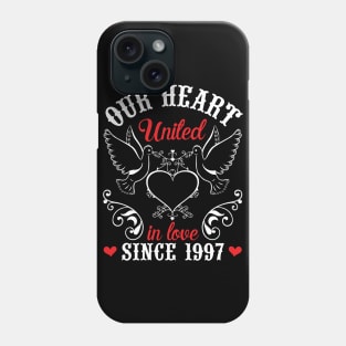 Husband Wife Our Heart United In Love Since 1997 Happy Wedding Married 23 Years Anniversary Phone Case