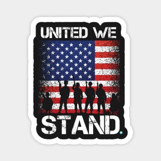 United we Stand American Flag, USA, Patriot, Gift Magnet