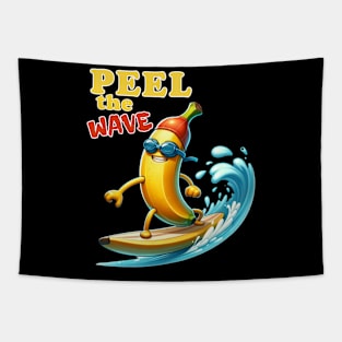 Surf's Up Banana: Ride the Tropical Wave Tapestry