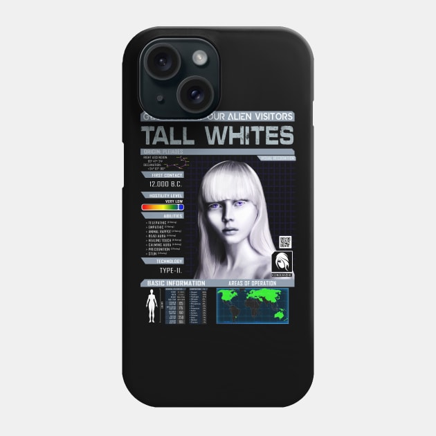 Our Alien Visitors: Tall Whites Phone Case by AbductionWear