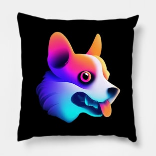 Corgi Cyberpunk Halloween Synthwave Spooky Pillow