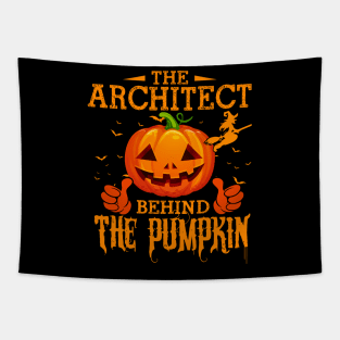 Mens The CHEF Behind The Pumpkin T shirt Funny Halloween T Shirt_ARCHITECT Tapestry