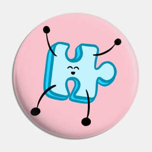 Lil Blue II Jigsaw Puzzle Jumping Character Pin