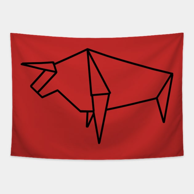 Origami Bull Tapestry by Numerica