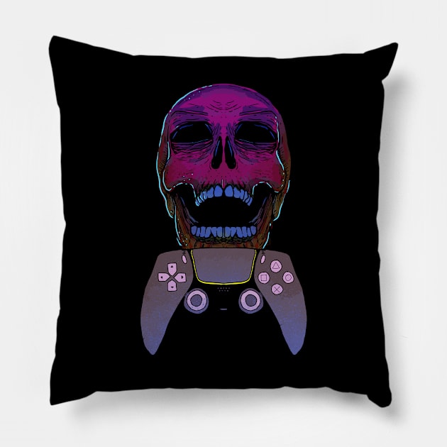 Dualsense Neon Skull Pillow by DeathAnarchy