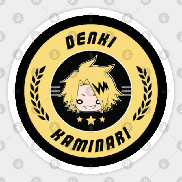 my hero academia bnha denki kaminari my hero academia sticker teepublic au