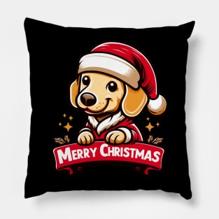 English cream dachshund merry christmas Pillow