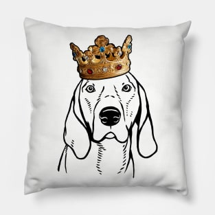 American English Coonhound Dog King Queen Wearing Crown Pillow