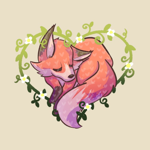 Sleeping Heart Fox by Its_MynnuB