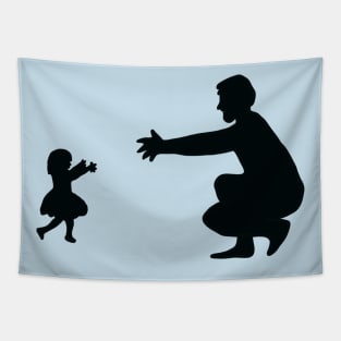 Dad daughter silhouette Tapestry