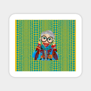 A chic Turquoise Iris Apfel inspired Items Magnet