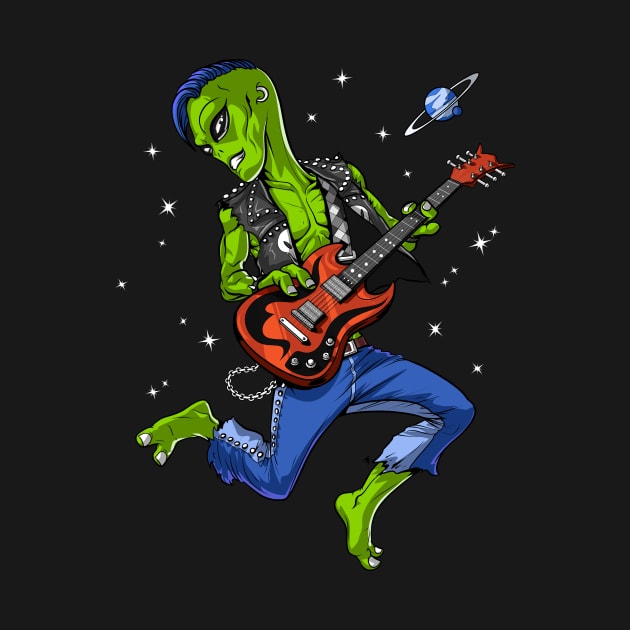 Space Alien Playing Guitar by underheaven