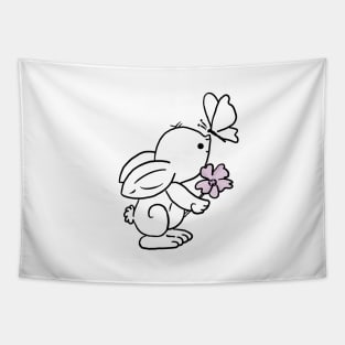 Hase mit Schmetterling Tapestry