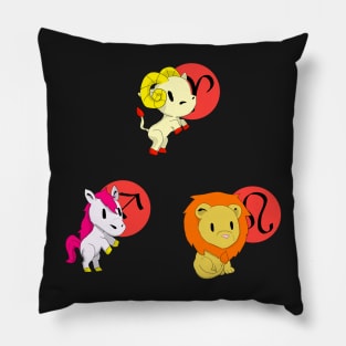 Fire Star Signs of the Zodiac Pillow