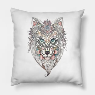 Wolf Mandala Pillow