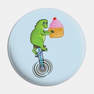 cute frog bring cup cake Pin