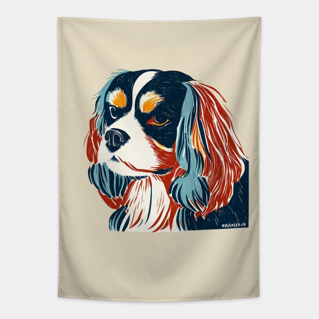 King Charles Painting Tapestry by Sketchy