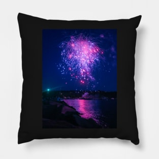 Fireworks and Reflections in the harbor Pillow