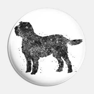 Italian Spinone dog watercolor black and white Pin