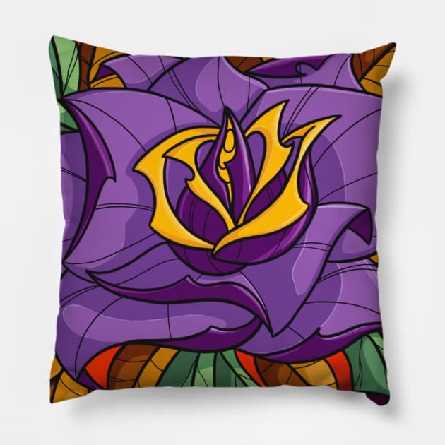 Gothic rose tattoo design Pillow by InkSmith