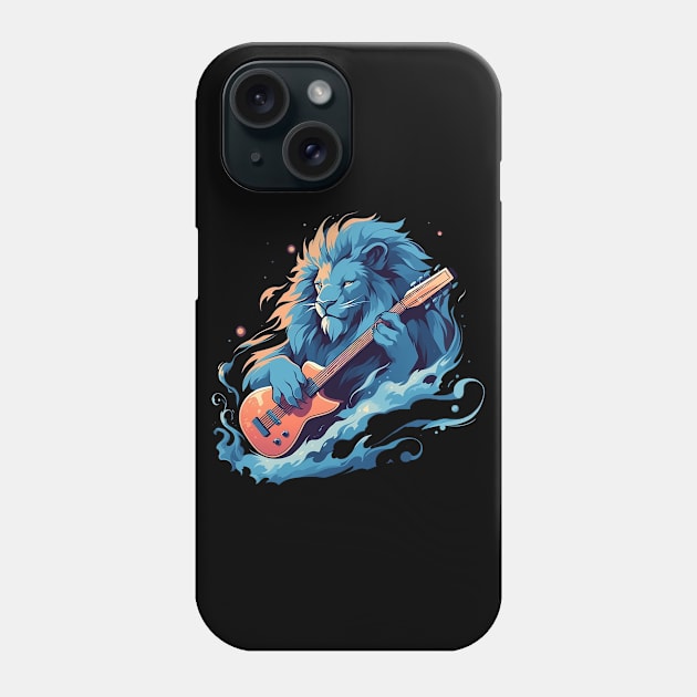 lion guitarist Phone Case by lets find pirate