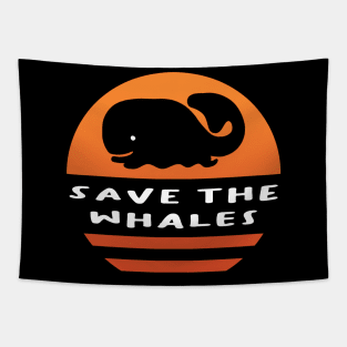 Cute Save the Whales Tapestry