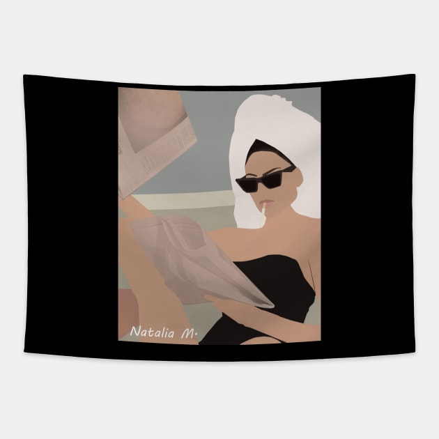 Girl cigarette Tapestry by nataliavxm