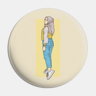 Girl In Light Color Outfit Pin