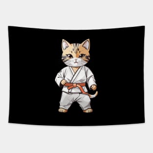 Cute Cat Taekwondo Tapestry