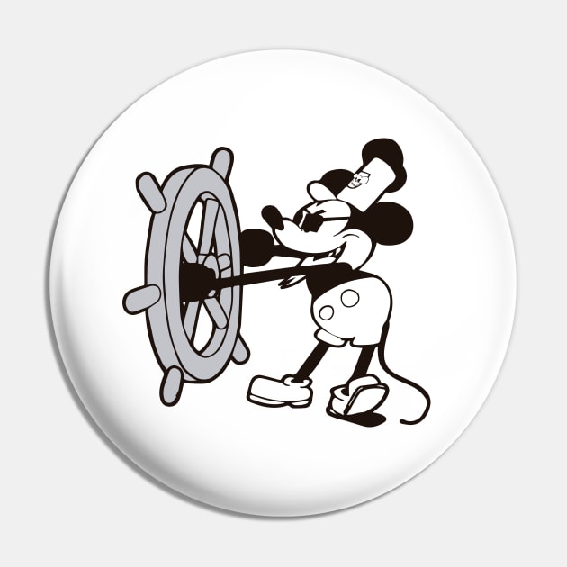 Pirate Steamboat Willie (Front and back) Pin by Producer