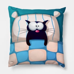 Cute Cat In The Bed Pillow