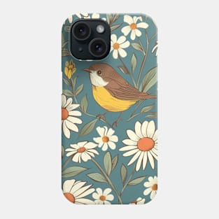 Cute Daisy and Bird Pattern Phone Case