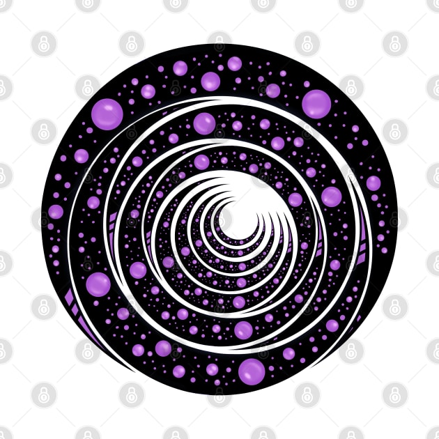 Purples bubbles abstraction. Round digital drawing by KateQR