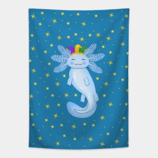 Mardi Gras Axolotl Tapestry