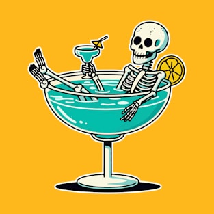 Skeleton bathing in margarita T-Shirt