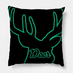 Green logo of a stag Pillow