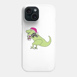 Pink Christmas T-Rex Phone Case