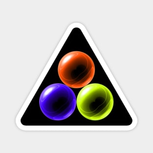 Triangle with Orange, Yellow and Purple Glass Balls Magnet