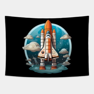 AI Generated Rocketship Tapestry